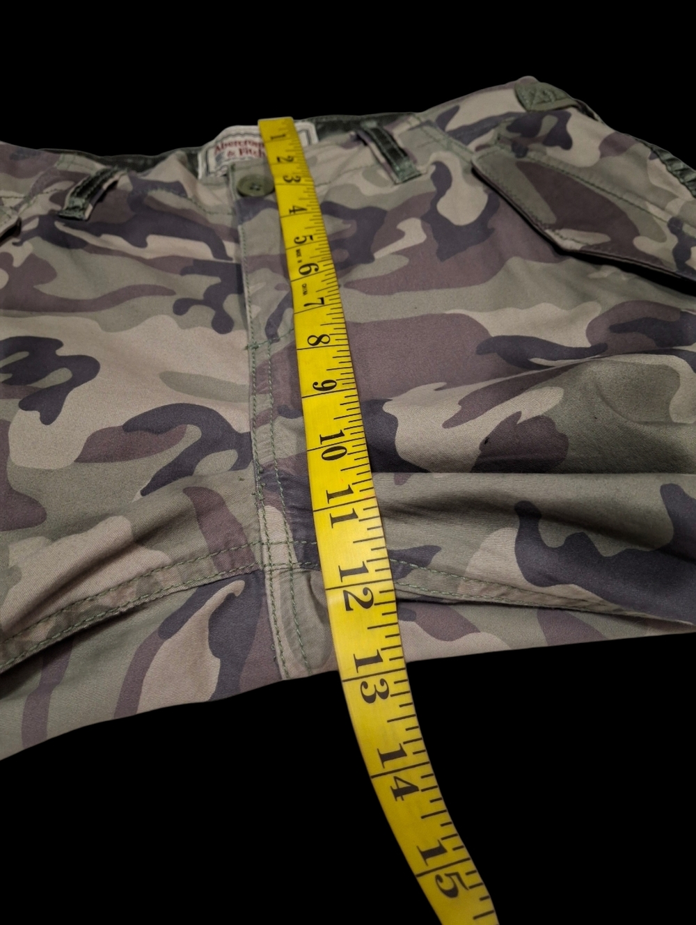 Vintage Y2K Abercrombie & Fitch Green Camo Cargo Utility Pants Women Size 27 - Picture 12 of 16
